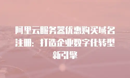 阿里云服务器优惠购买域名注册：打造企业数字化转型新引擎