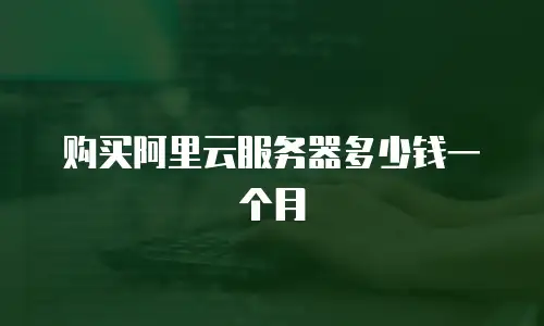 购买阿里云服务器多少钱一个月