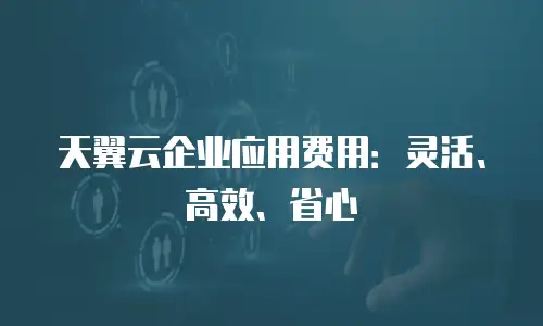 天翼云企业应用费用：灵活、高效、省心