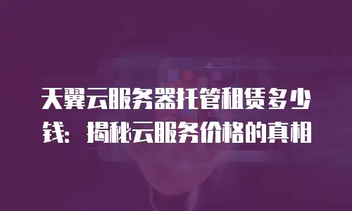 天翼云服务器托管租赁多少钱：揭秘云服务价格的真相