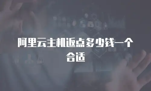 阿里云主机返点多少钱一个合适