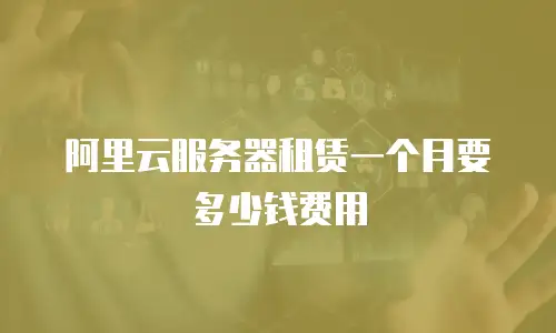 阿里云服务器租赁一个月要多少钱费用
