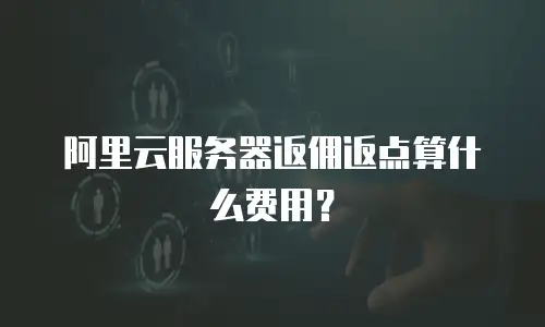 阿里云服务器返佣返点算什么费用？