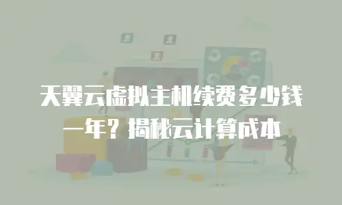 天翼云虚拟主机续费多少钱一年？揭秘云计算成本