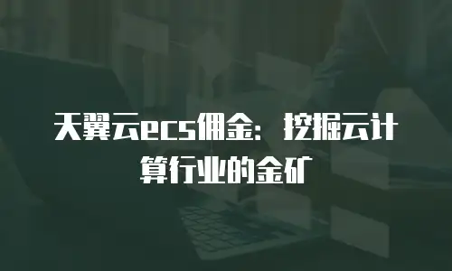 天翼云ecs佣金：挖掘云计算行业的金矿
