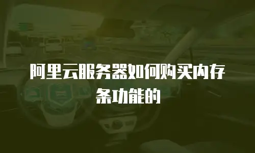 阿里云服务器如何购买内存条功能的