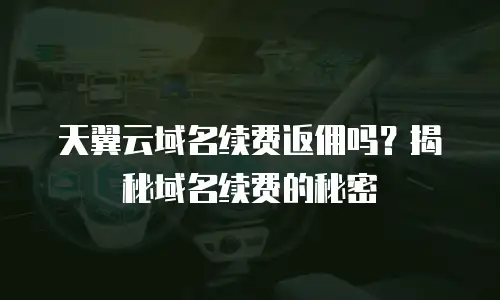 天翼云域名续费返佣吗？揭秘域名续费的秘密