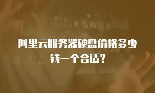 阿里云服务器硬盘价格多少钱一个合适？