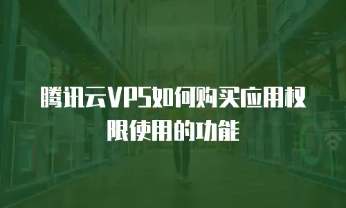 腾讯云VPS如何购买应用权限使用的功能