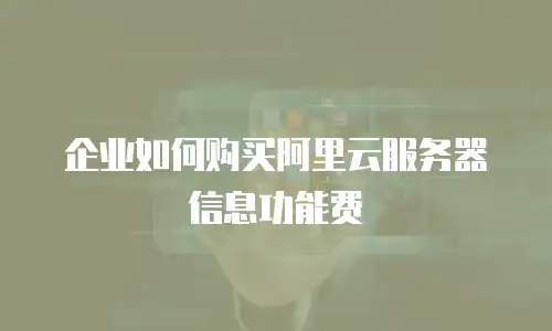 企业如何购买阿里云服务器信息功能费