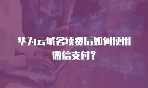 华为云域名续费后如何使用微信支付？