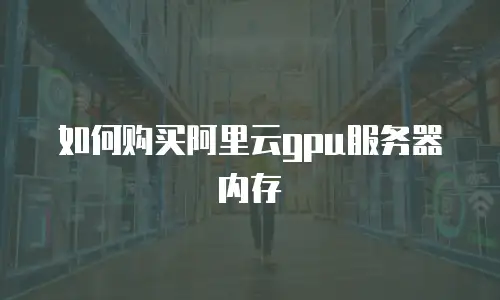 如何购买阿里云gpu服务器内存