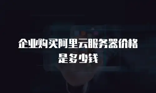 企业购买阿里云服务器价格是多少钱