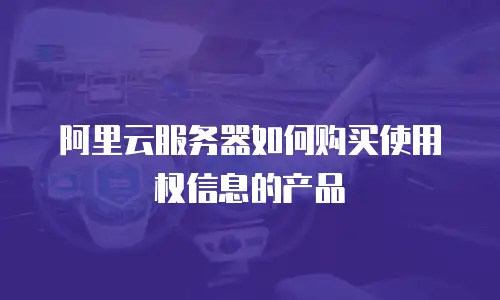 阿里云服务器如何购买使用权信息的产品