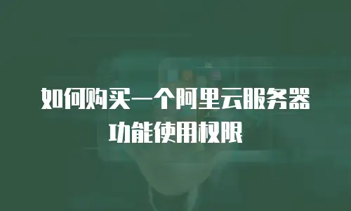 如何购买一个阿里云服务器功能使用权限
