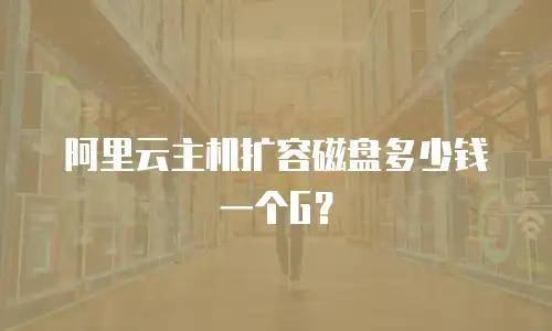 阿里云主机扩容磁盘多少钱一个G？