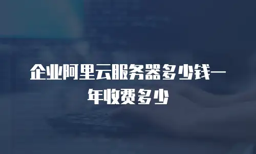 企业阿里云服务器多少钱一年收费多少