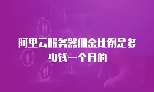 阿里云服务器佣金比例是多少钱一个月的