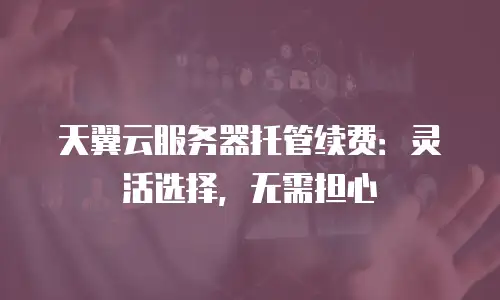 天翼云服务器托管续费：灵活选择，无需担心