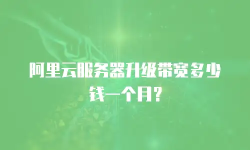 阿里云服务器升级带宽多少钱一个月？
