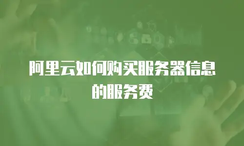 阿里云如何购买服务器信息的服务费