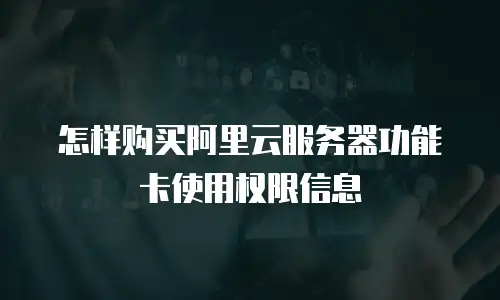 怎样购买阿里云服务器功能卡使用权限信息