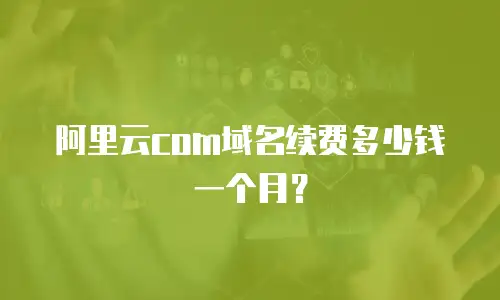 阿里云com域名续费多少钱一个月？