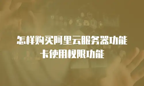 怎样购买阿里云服务器功能卡使用权限功能