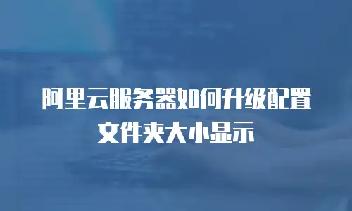 阿里云服务器如何升级配置文件夹大小显示