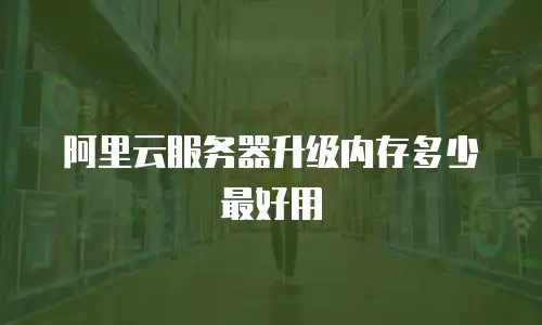 阿里云服务器升级内存多少最好用