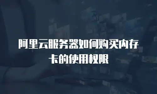 阿里云服务器如何购买内存卡的使用权限