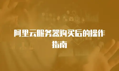 阿里云服务器购买后的操作指南