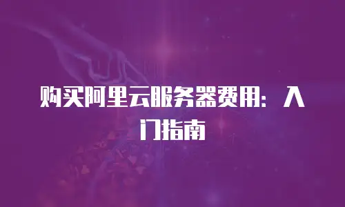 购买阿里云服务器费用：入门指南