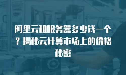 阿里云租服务器多少钱一个？揭秘云计算市场上的价格秘密