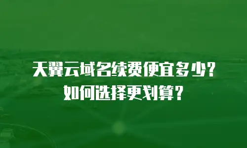 天翼云域名续费便宜多少？如何选择更划算？