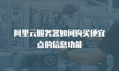 阿里云服务器如何购买便宜点的信息功能