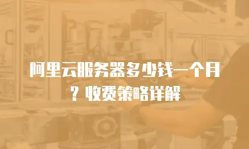 阿里云服务器多少钱一个月？收费策略详解