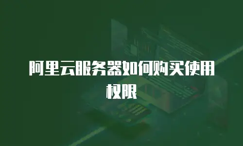 阿里云服务器如何购买使用权限