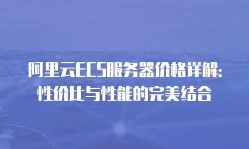 阿里云ECS服务器价格详解：性价比与性能的完美结合