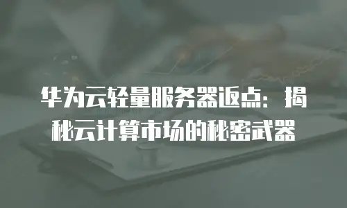 华为云轻量服务器返点：揭秘云计算市场的秘密武器