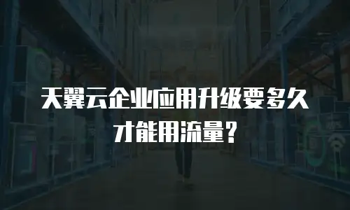 天翼云企业应用升级要多久才能用流量?