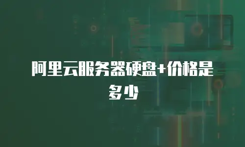 阿里云服务器硬盘+价格是多少