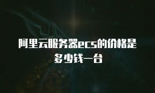阿里云服务器ecs的价格是多少钱一台