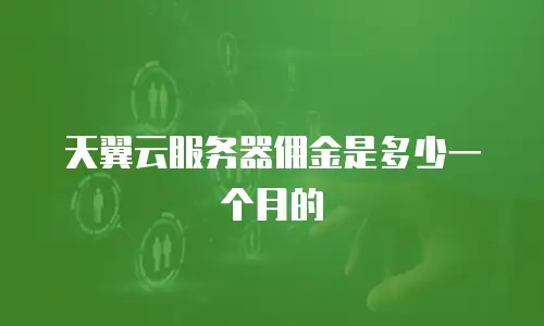 天翼云服务器佣金是多少一个月的