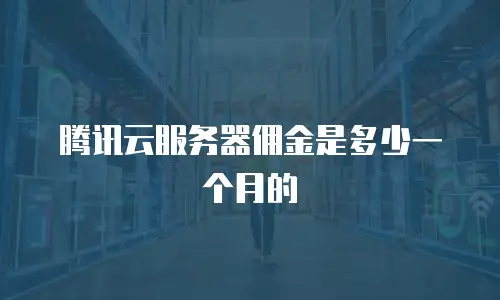 腾讯云服务器佣金是多少一个月的