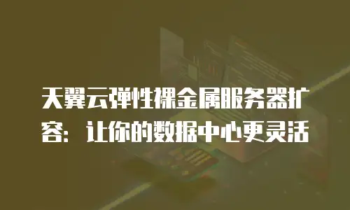 天翼云弹性裸金属服务器扩容：让你的数据中心更灵活