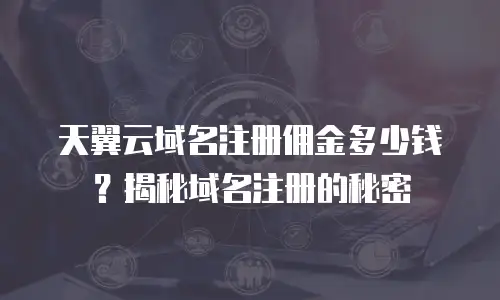 天翼云域名注册佣金多少钱？揭秘域名注册的秘密