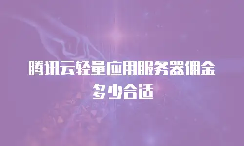 腾讯云轻量应用服务器佣金多少合适