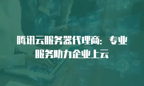 腾讯云服务器代理商：专业服务助力企业上云