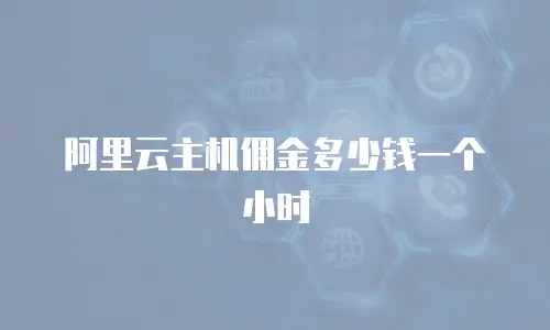 阿里云主机佣金多少钱一个小时